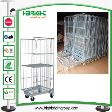 Popular 3 Panel Foldable Roll Cage Container (factory)